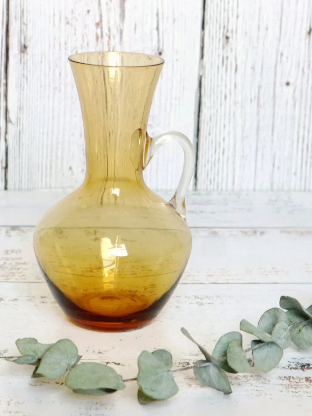 Amber Kreiss Art Glass Bud Vase Hand Blown Made in Japan | Vintage Colored Glass